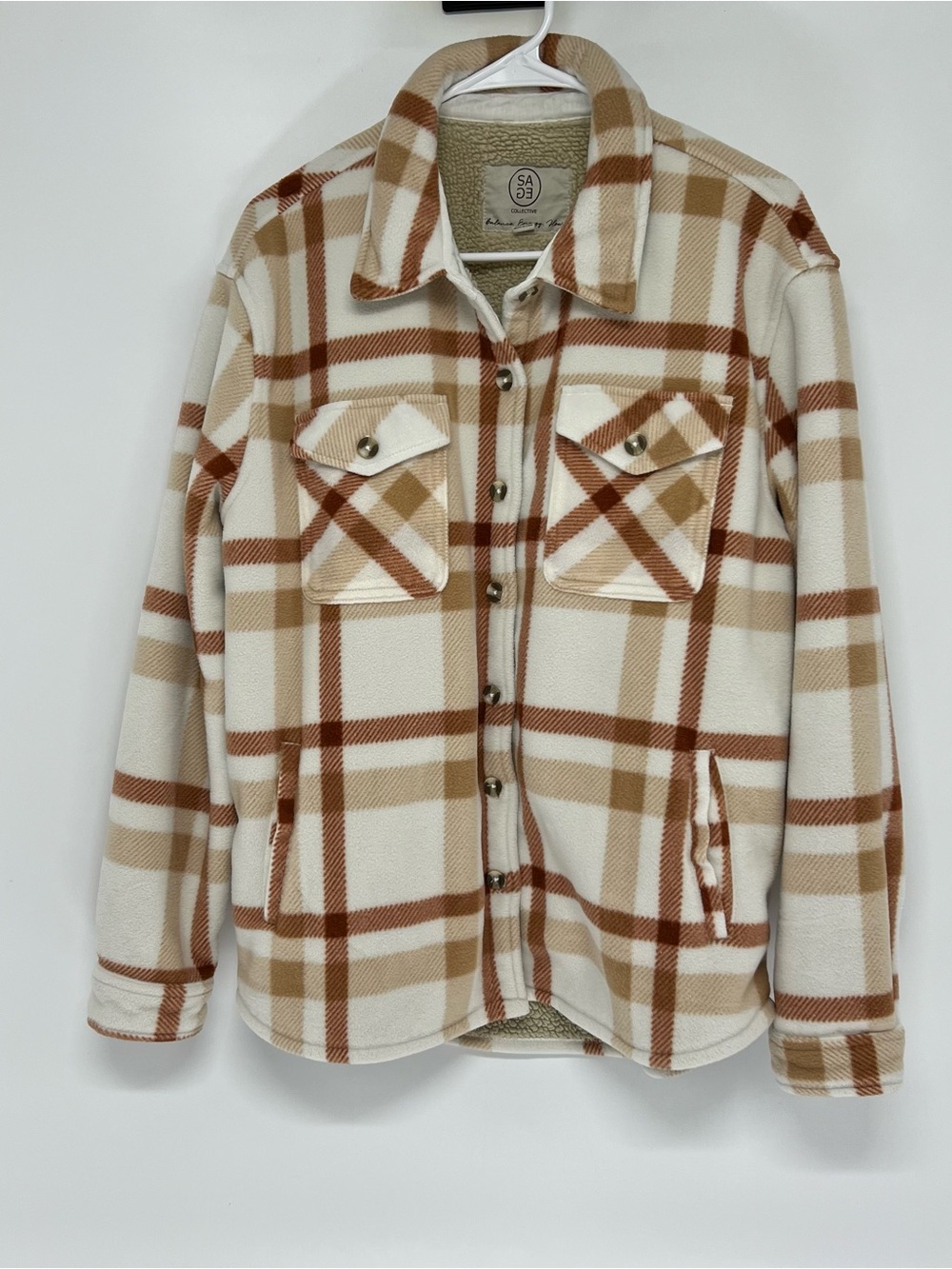 Sage collective Sherpa lined fleece jacket large